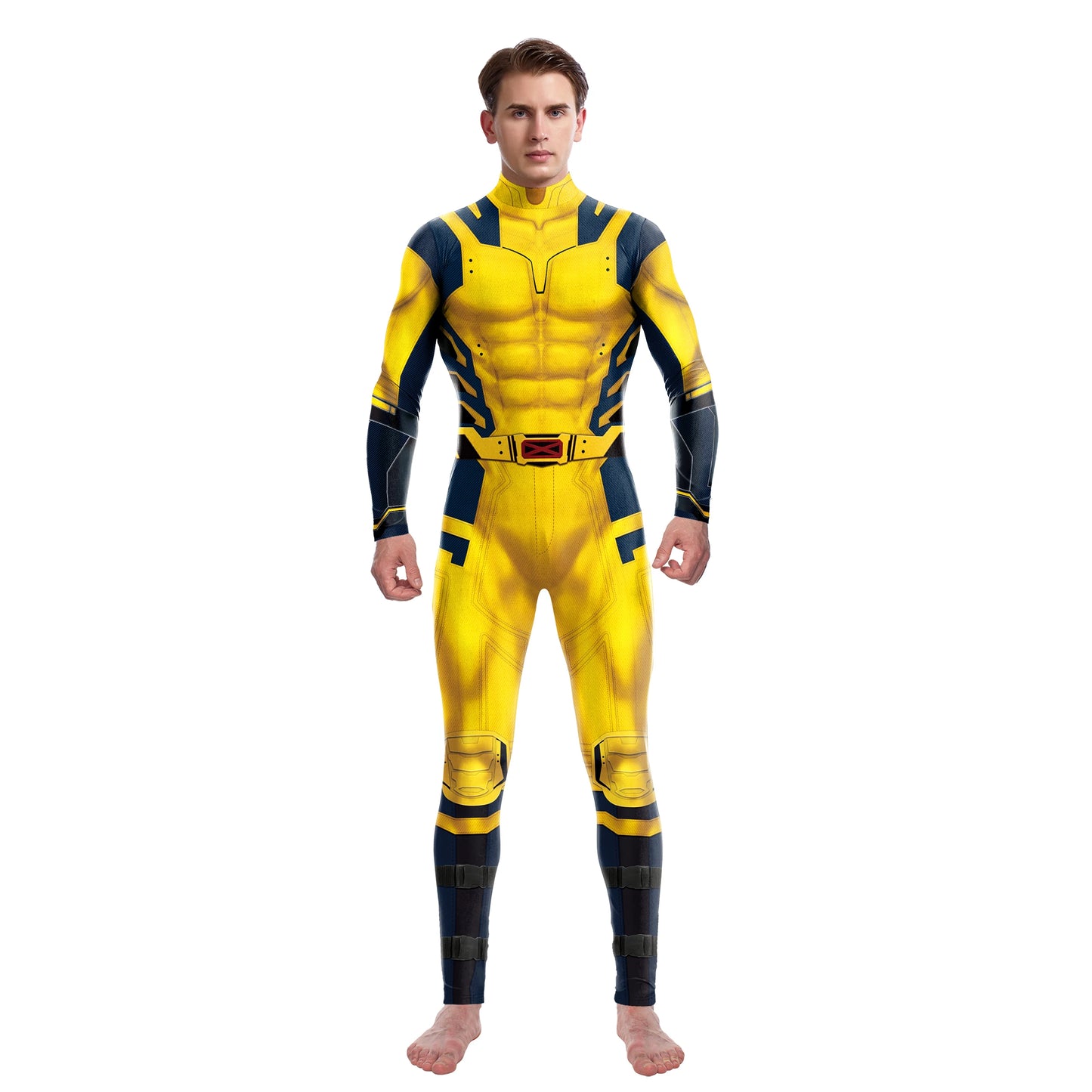 Men's Wolverine costume with detailed bodysuit, mask, and sharp claw gloves