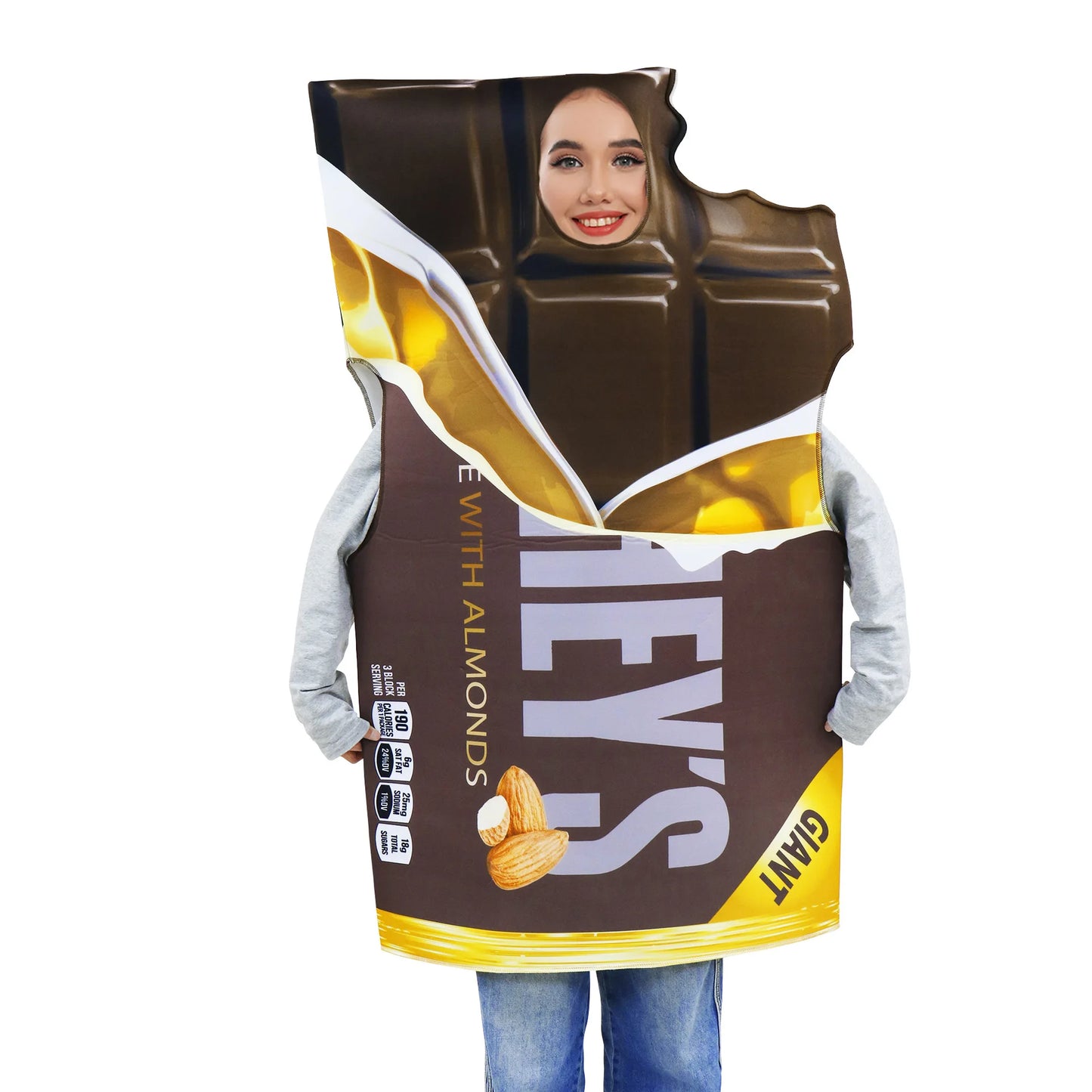 Fun Hershey chocolate mascot costume for a memorable Halloween.