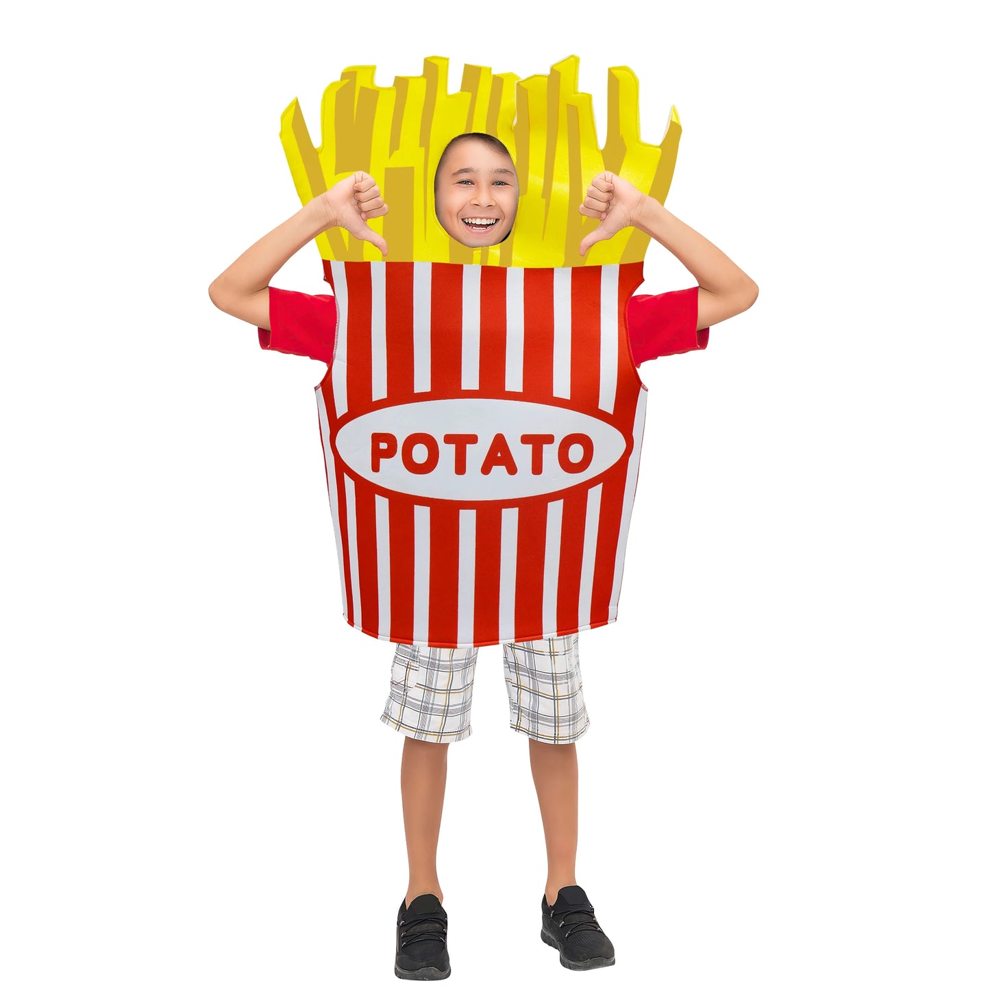 Giant fries mascot costume for a funny and unique Halloween look